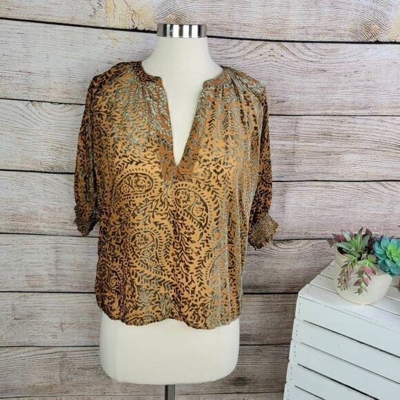 BB Dakota Steve Madden Better to Burn Out Flocked Velvet Top Size Extra Small XS - Picture 1 of 6